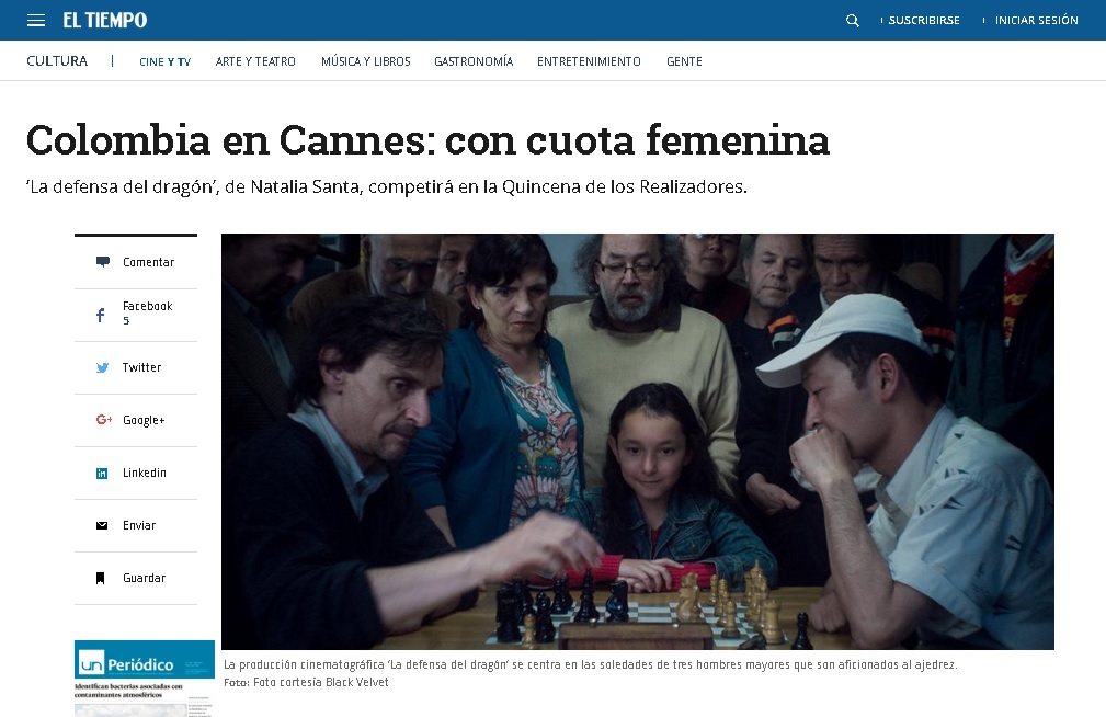 William Mesa en la película La defensa del dragón